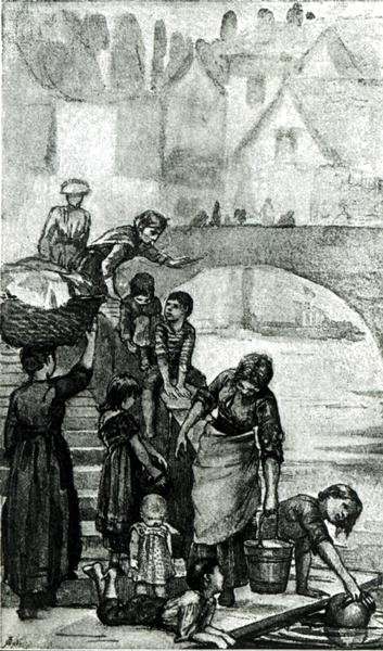 Fetching Water from the River from London Street Arabs by Dorothy Tennant, 1890 by Romanticism