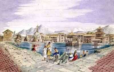 Ashokas Tank by the Side of the Chillian Temple Patan 1852-60 by Romanticism