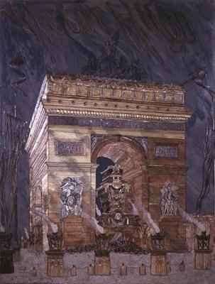 View of the funeral of Victor Hugo at the Arc de Triomphe by Romanticism