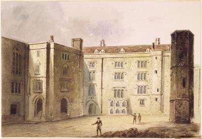 The Courtyard at Bridewell Palace 1880 by Romanticism