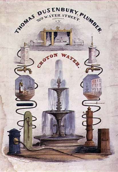 Advertisement for Thomas Dusenbury Plumber by Romanticism