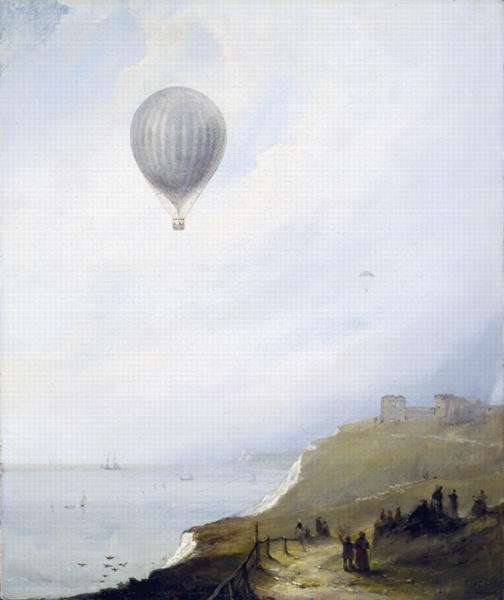 Balloon Over Cliffs, Dover, 1840 by Romanticism
