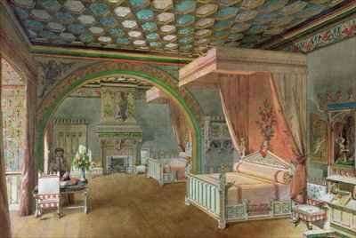 The Pink Room in the Chateau de Roquetaillade by Romanticism
