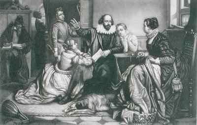 Shakespeare with his Family at Stratford Reciting the Tragedy Hamlet by Romanticism