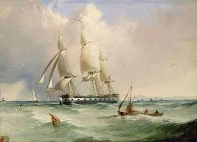 Frigate under Sail by Romanticism