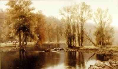Extensive River Landscape with Cattle by Romanticism