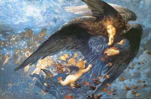 Night with her Train of Stars by Romanticism