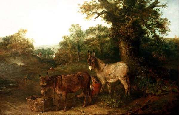 Donkeys in a Glade by Romanticism