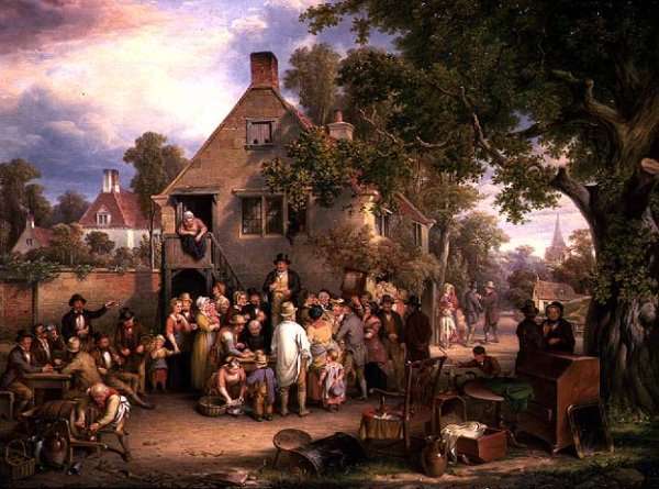 A Village Auction by Romanticism