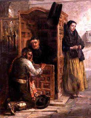 Confession 1862 by Romanticism