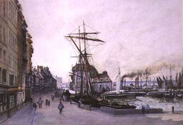 The Quay at Honfleur by Romanticism