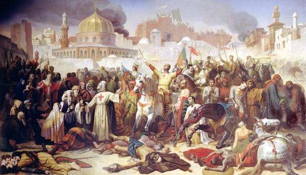 Taking of Jerusalem by the Crusaders, 15th July 1099, 1847 by Romanticism