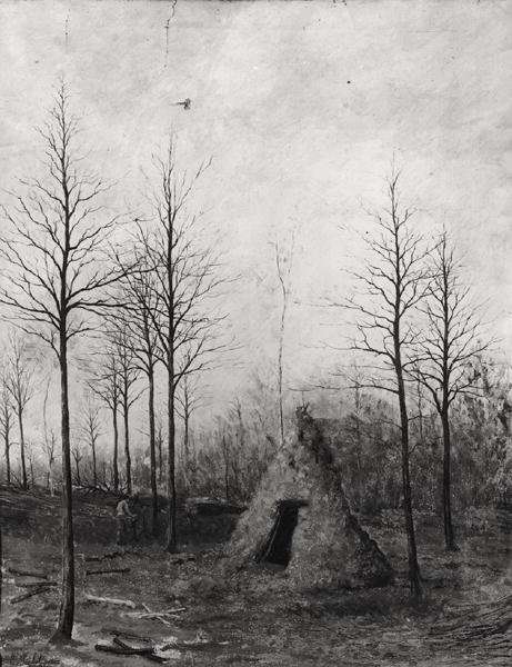 Woodcutters hut in a clearing, 1882 by Romanticism