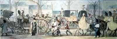 Wounded French Soldiers Entering Paris on the Boulevard Saint Martin after the Battle of Montmirail by Romanticism