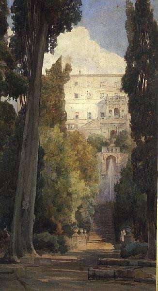 The Villa dEste, Tivoli by Romanticism
