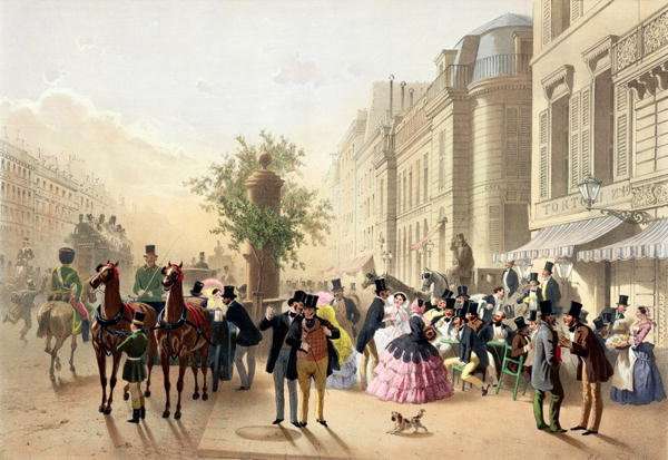 Boulevard des Italiens from Physionomies de Paris by Romanticism