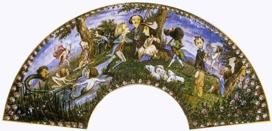 Fan with Caricatures 1838 by Romanticism