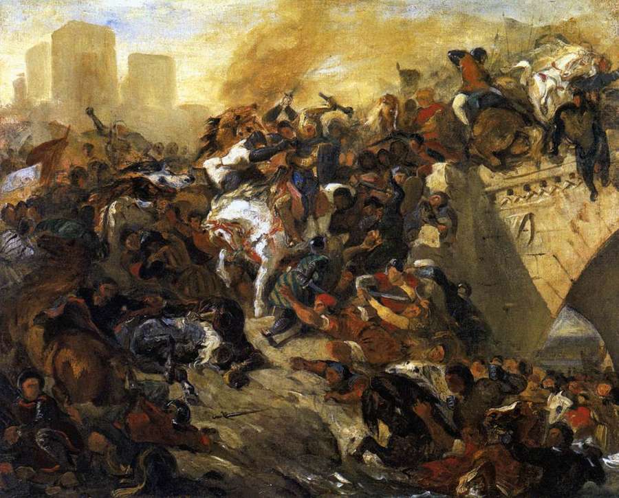 The Battle of Taillebourg (draft) 1834-35 by Romanticism