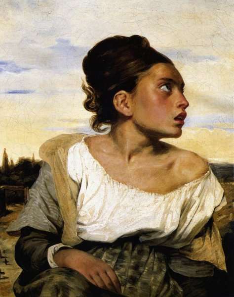 Girl Seated in a Cemetery 1824 by Romanticism