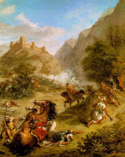 Arabs Skirmishing in the Mountains 1863 by Romanticism