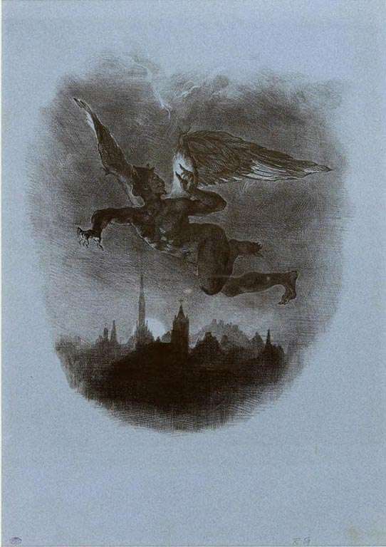 Mephistopheles Over Wittenberg (From Goethe's Faust) 1839 by Romanticism