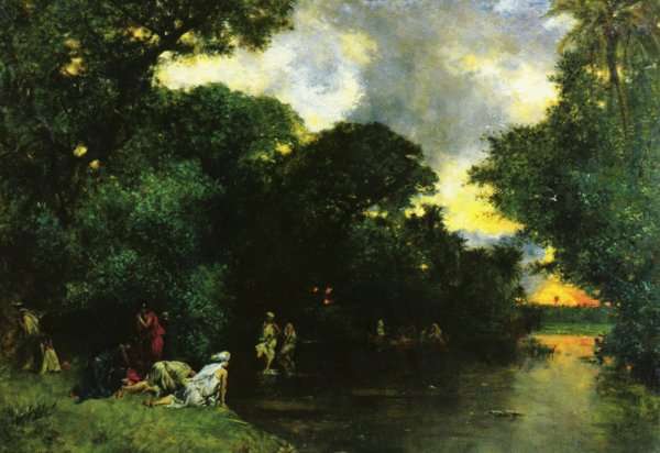 Etang Dans Les Oasis- Sahara (Pond in the Oasis - Sahara) by Romanticism