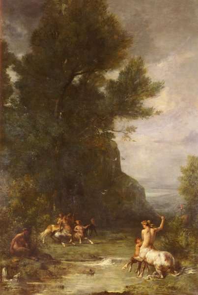 Centaurus Et Centauresses S' Exercant Au Tir De L'Arc (Centaurs and Centauresses Exercising by Shooting with the Bow) by Romanticism