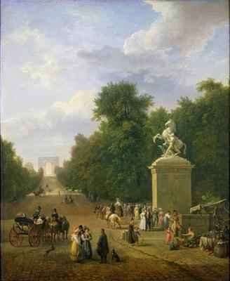 The Entrance to the Champs Elysees in 1830 by Romanticism