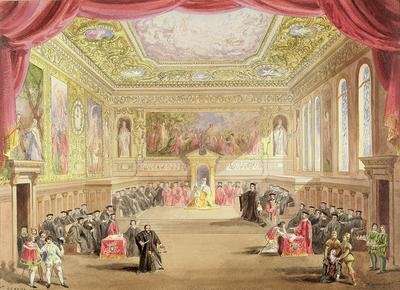 The Trial Act IV Scene I from Charles Keans production of The Merchant of Venice by Romanticism