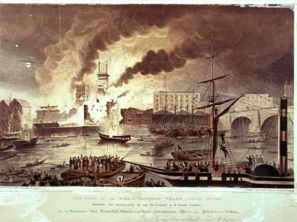 Toppings Wharf Fire, 1843 by Romanticism