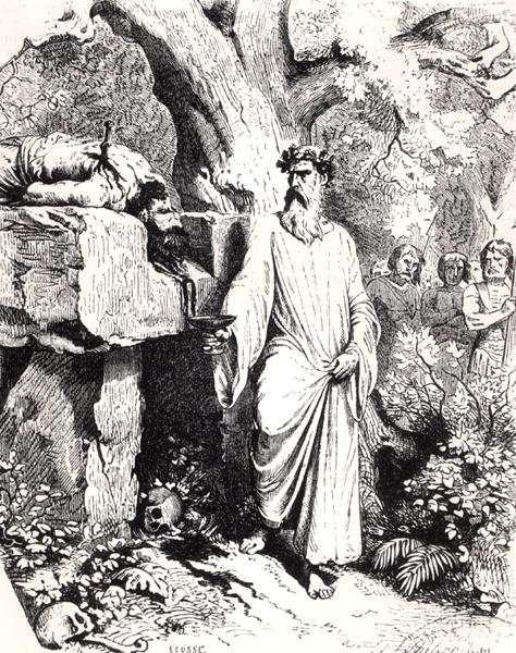 Human sacrifice by a Gaulish Druid, from Histoire de France by L.P. Anquetil, 1851 by Romanticism