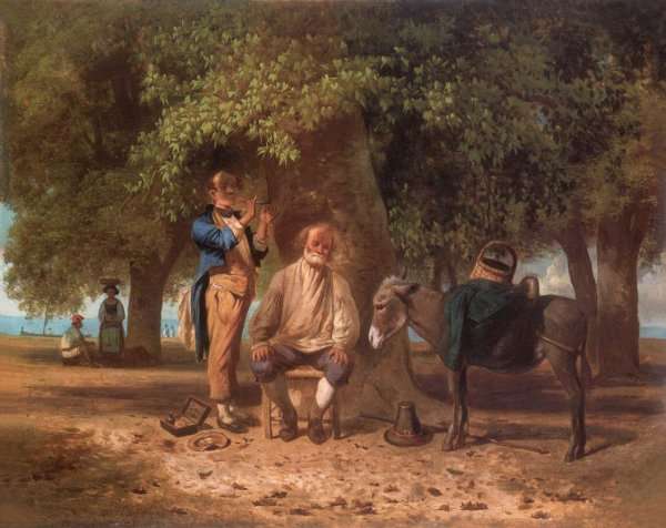 Travelling Barber 1863 by Romanticism