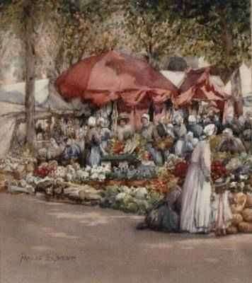 Market Day Northern France 1910 by Romanticism
