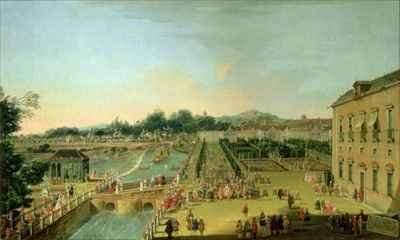 Ferdinand VI (1713-59) and Barbara of Braganza in the gardens of Aranjuez by Romanticism