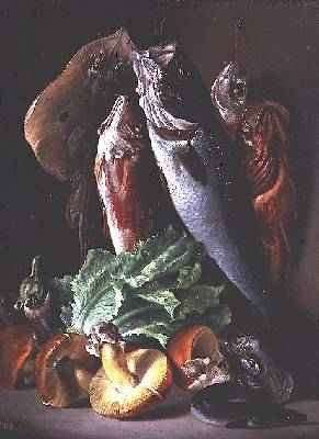 Still life with fish 1859 by Romanticism