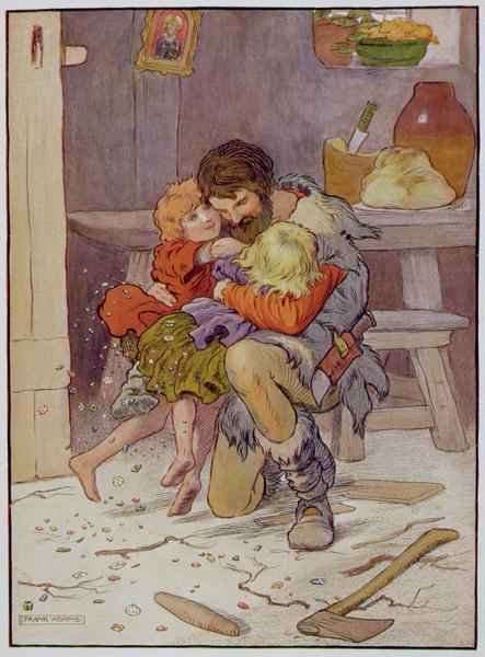 Hansel and Gretel return, illustration from 'The Beautiful Book of Nursery Rhymes, Stories and Pictures' by Romanticism