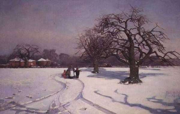 A Sunny Winter Landscape by Romanticism