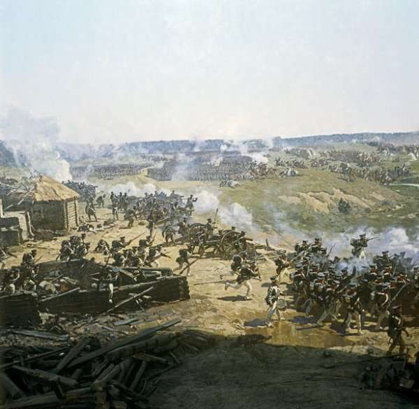 Russian artillery in position, detail from the Battle of Borodino in 1812 by Romanticism