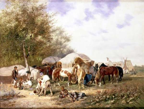 A Cavalry Encampment by Romanticism