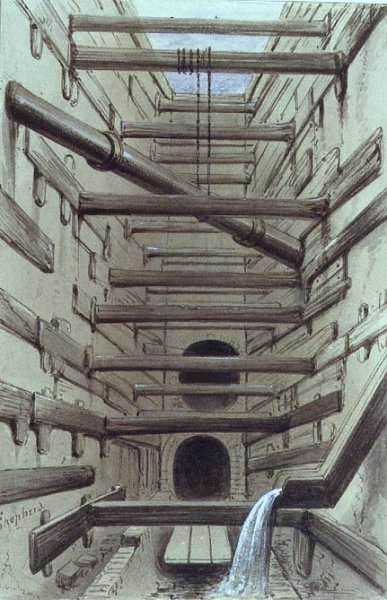 Interior of Fleet Street Sewer, 1845 by Romanticism