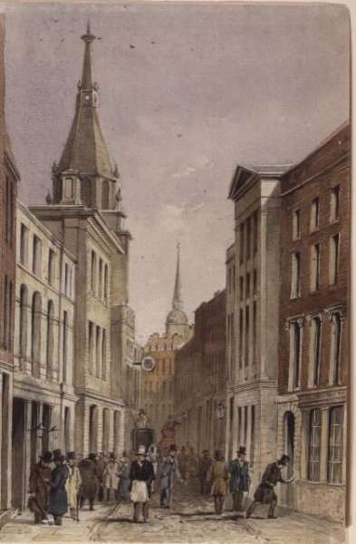 Lombard Street East, with St. Edmund the King, c.1850 by Romanticism