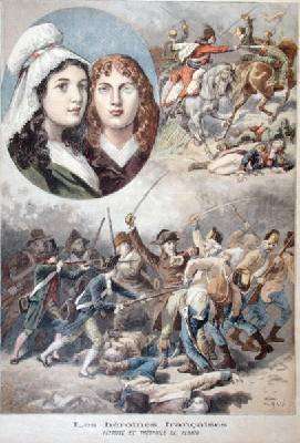The French Heroines Felicite and Theophile de Fernig in 1792 by Romanticism
