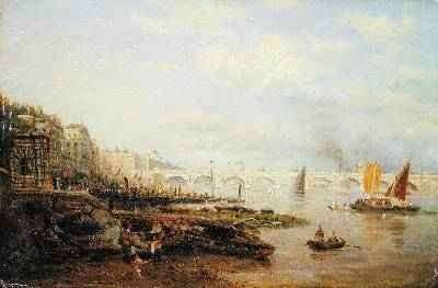 The Thames and Waterloo Bridge from Somerset House 1820-30 by Romanticism