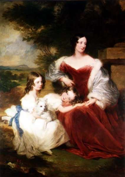 Portrait of Mrs Sarah Frances Cooper and her daughters L Selina and R Cicely Florence by Romanticism