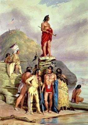 Group of Indians on a River Bank by Romanticism