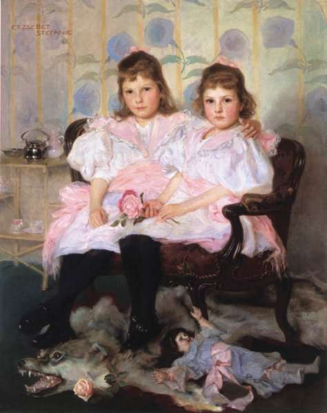 Double Portrait of Erzsebet and Stefanie 1896 by Romanticism