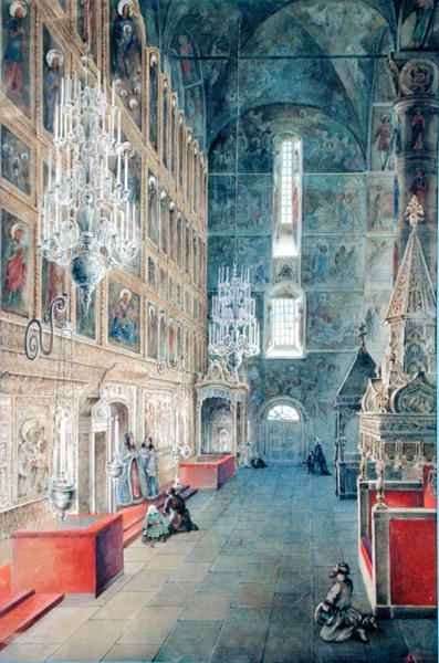 Interior of the Assumption Cathedral of the Moscow Kremlin by Romanticism