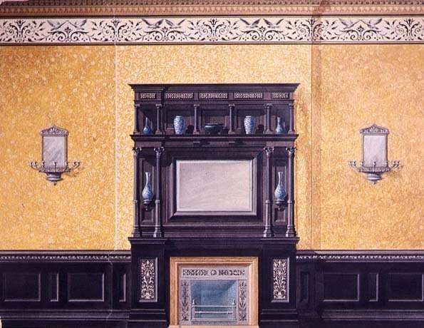 Design for the front drawing room No1 Grosvenor Crescent London by Romanticism
