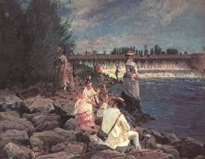 Fishing on the Seine by Romanticism