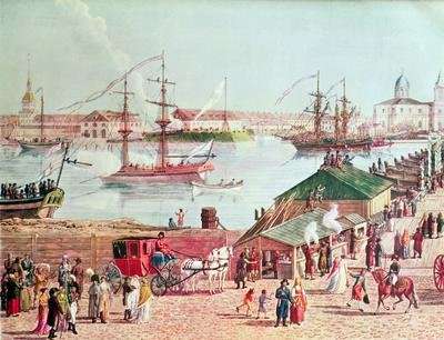 View of the Isaac Bridge during celebrations of the centenary of Saint Petersburg by Romanticism